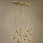 Yiosi Series Oval Crystal Pendant Light 39" Style B - dark