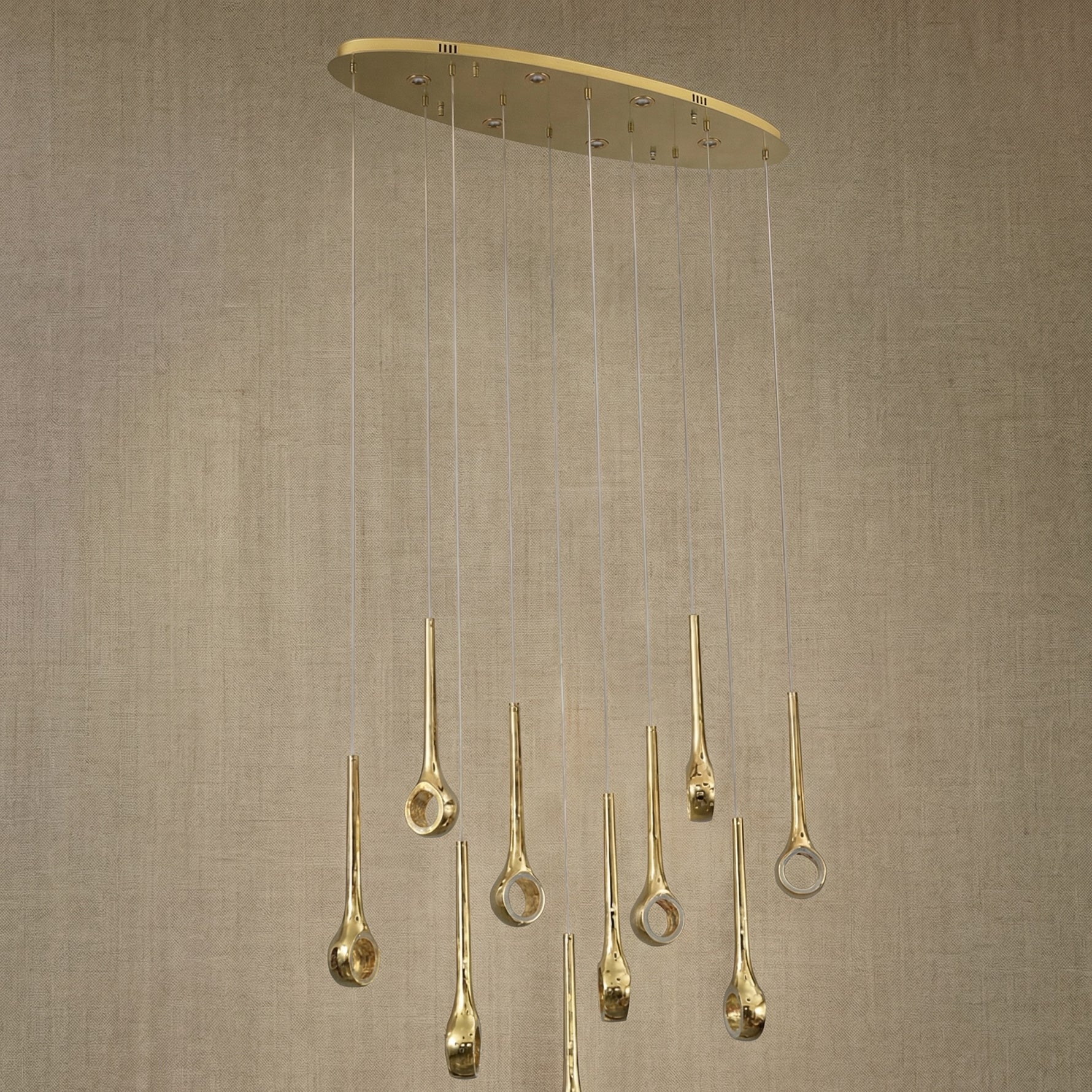 Yiosi Series Oval Crystal Pendant Light 39" Style B - dark