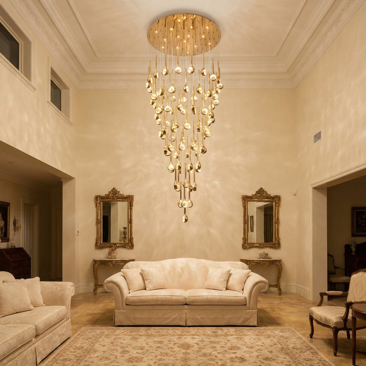 Yiosi Series Oval Crystal Pendant Light 39" Style B - scene-1
