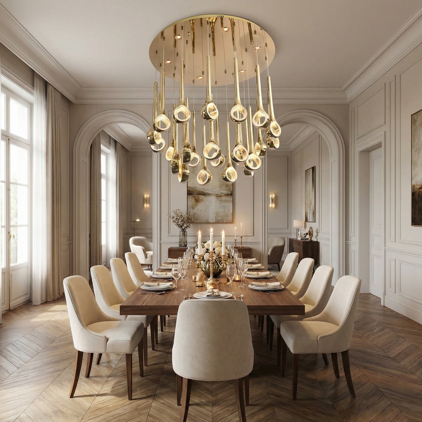 Yiosi Series Oval Crystal Pendant Light 39" Style B - scene-2
