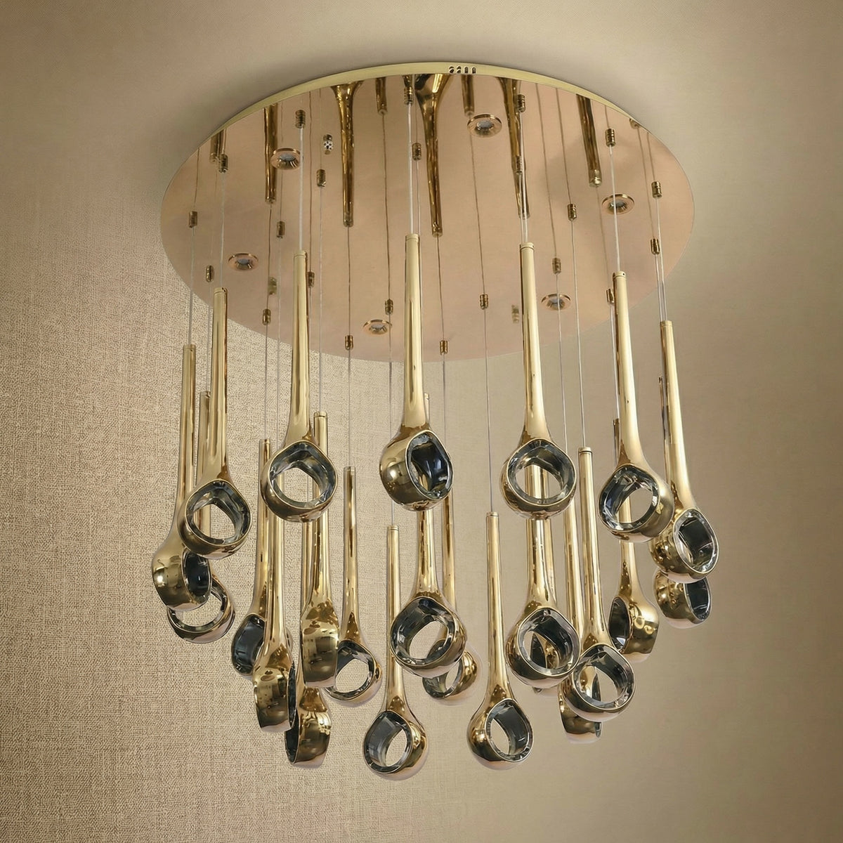 Yiosi Series Oval Crystal Pendant Light 39" Style B - dark