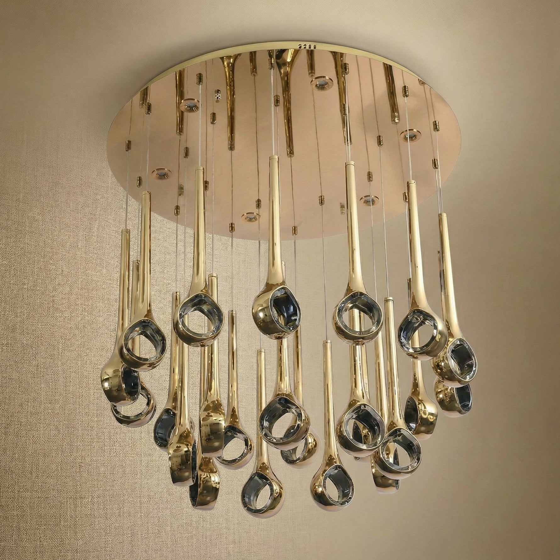 Yiosi Series Oval Crystal Pendant Light 39" Style B - dark