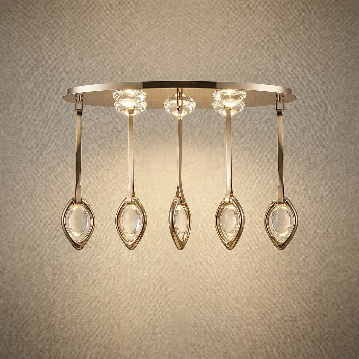 Yiosi Series Oval Crystal Pendant Light 39" Style C - 39" Linear (L1000mm)