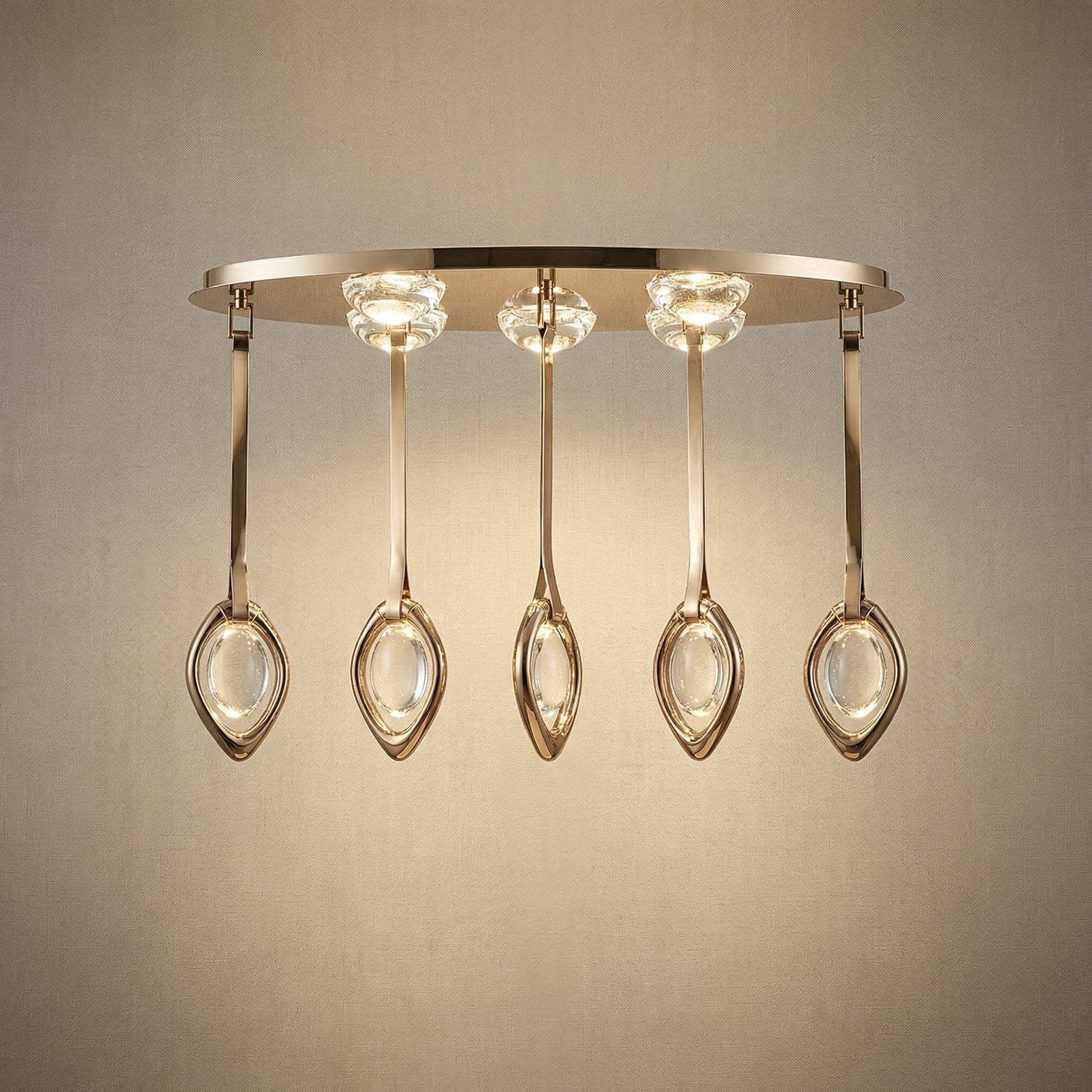 Yiosi Series Oval Crystal Pendant Light 39" Style C - 39" Linear (L1000mm)