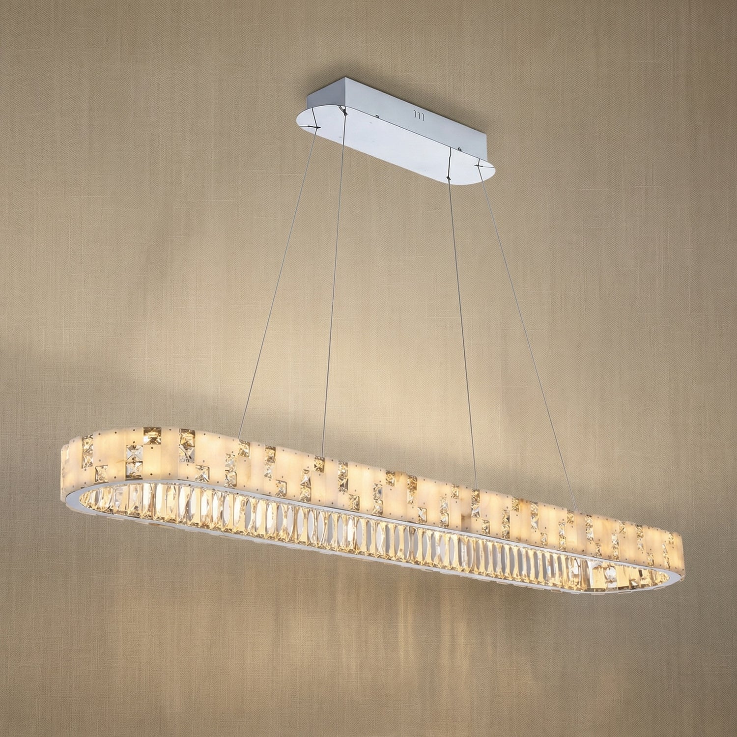 Yiosi Series Oval Crystal Pendant Light 52" - 52" Linear (L1325mm)