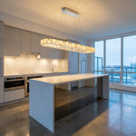 Yiosi Series Oval Crystal Pendant Light 52" - scene-1