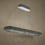 Yiosi Series Oval Crystal Pendant Light 52" - dark