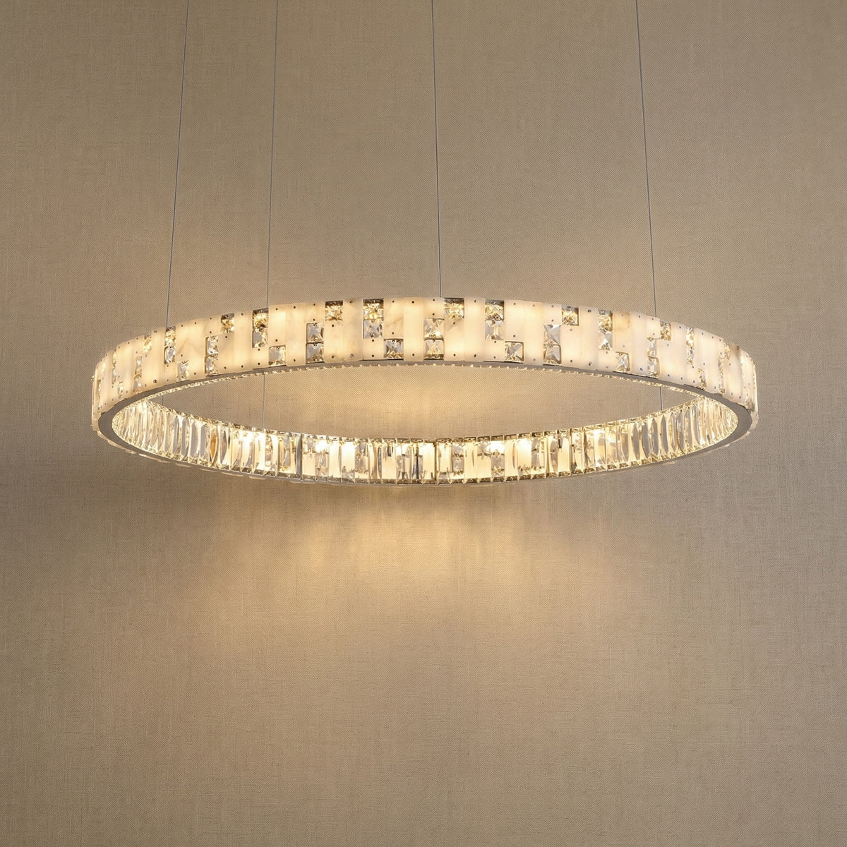 Yiosi Series Oval Crystal Pendant Light 52" - 23" (Dia 575mm)