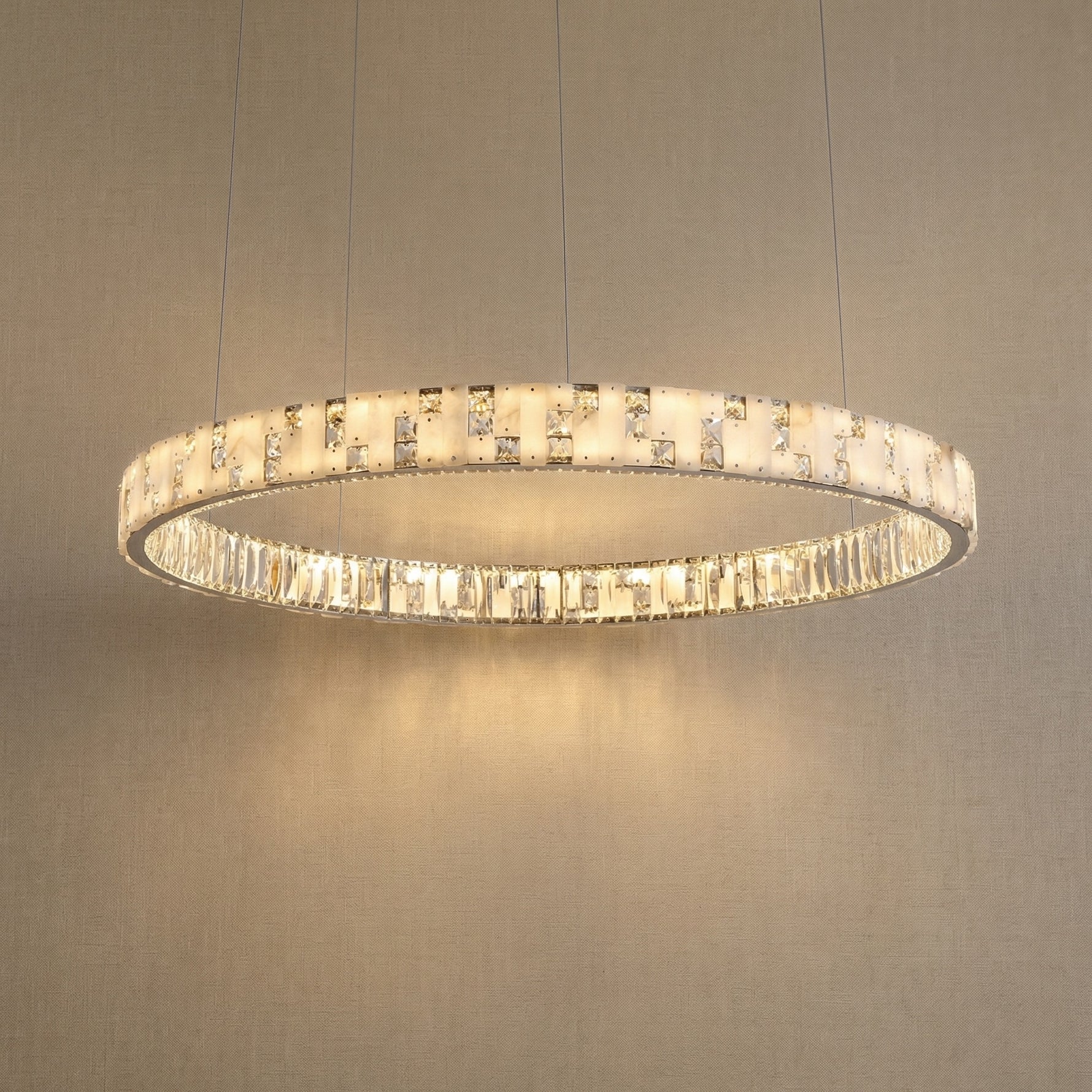 Yiosi Series Oval Crystal Pendant Light 52" - 23" (Dia 575mm)