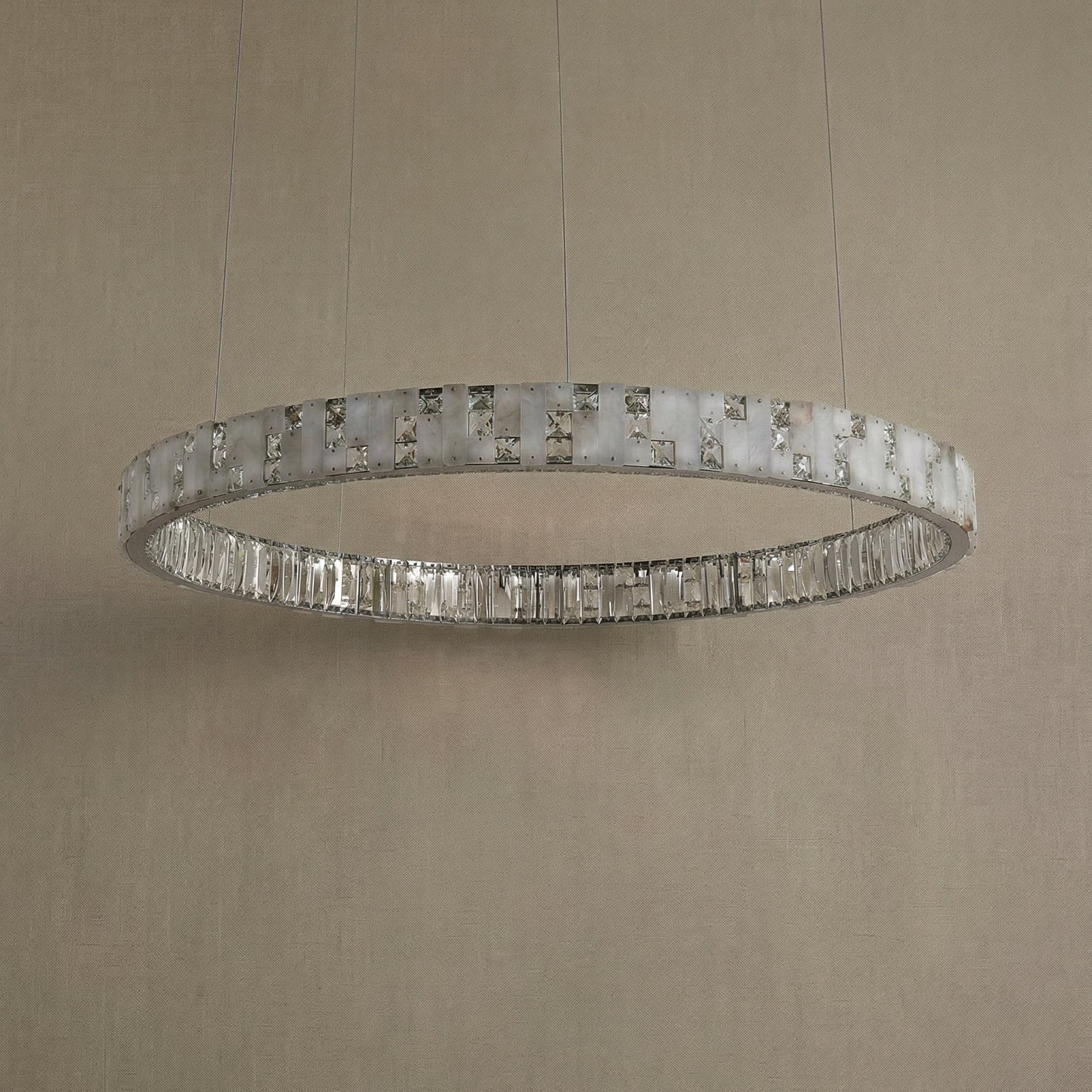 Yiosi Series Oval Crystal Pendant Light 52" - dark