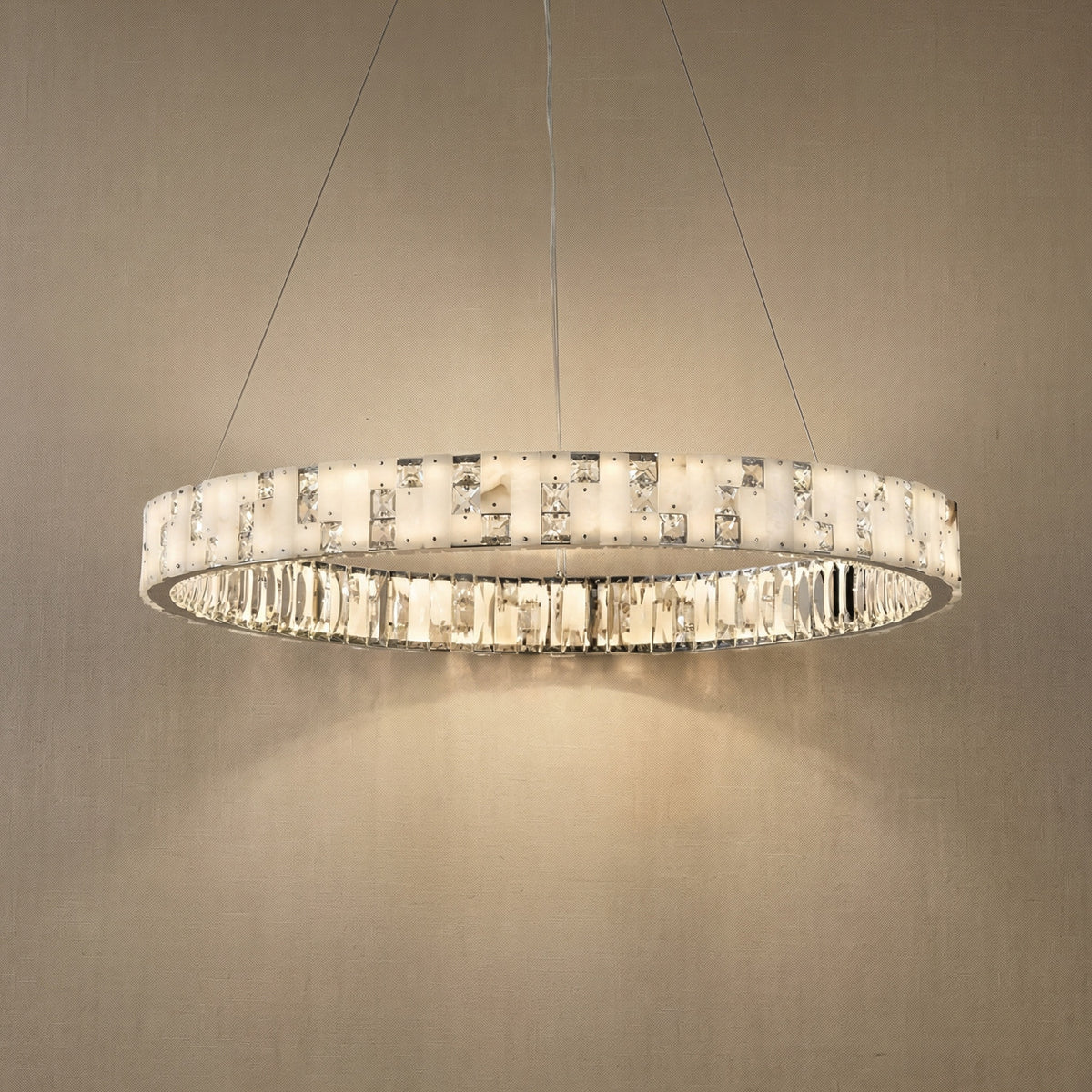 Yiosi Series Oval Crystal Pendant Light 52" - 30" (Dia 758mm)