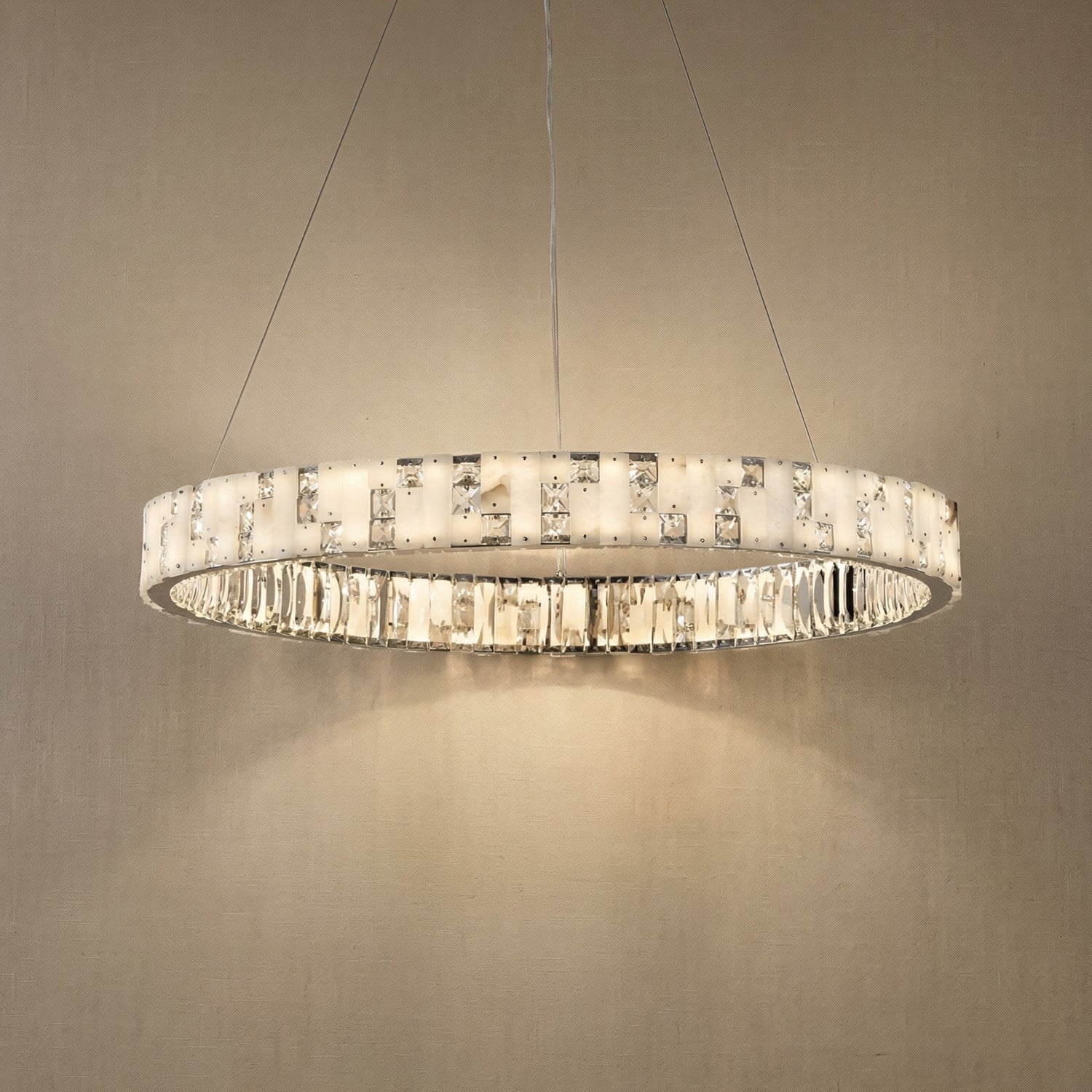 Yiosi Series Oval Crystal Pendant Light 52" - 30" (Dia 758mm)