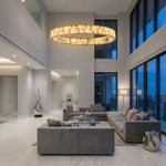 Yiosi Series Oval Crystal Pendant Light 52" - scene-1