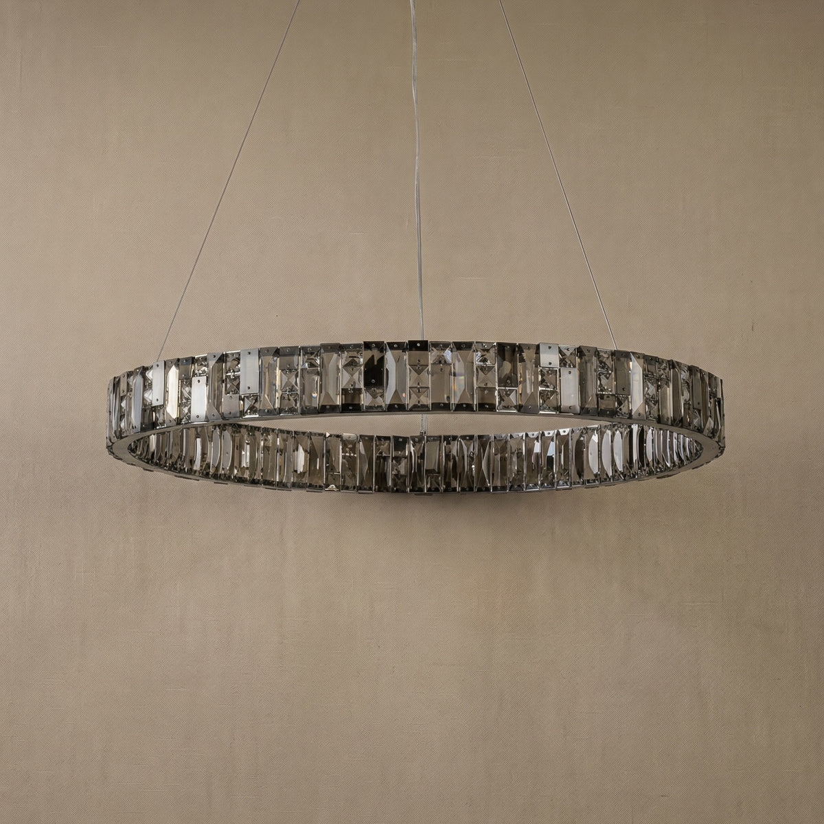Yiosi Series Oval Crystal Pendant Light 52" - dark