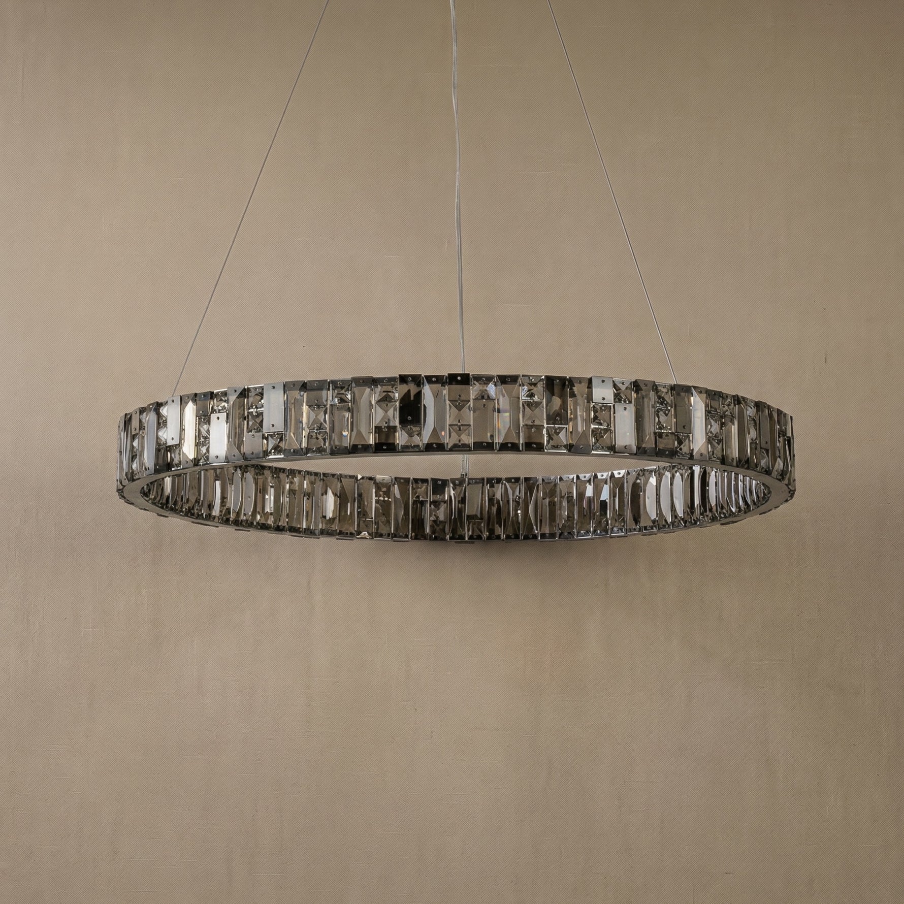 Yiosi Series Oval Crystal Pendant Light 52" - dark
