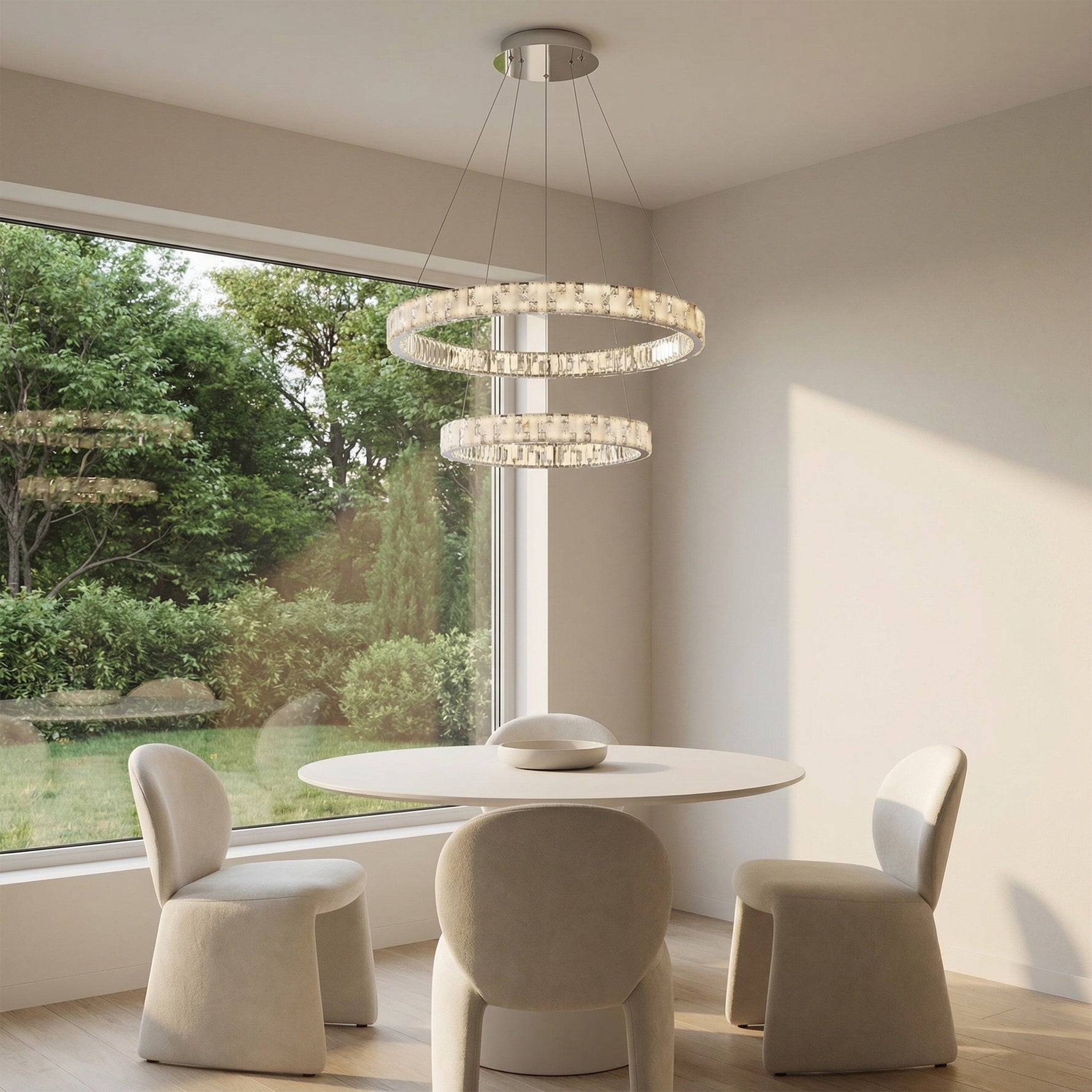 Yiosi Series Oval Crystal Pendant Light 52" - scene-2