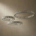 Yiosi Series Oval Crystal Pendant Light 52" - dark