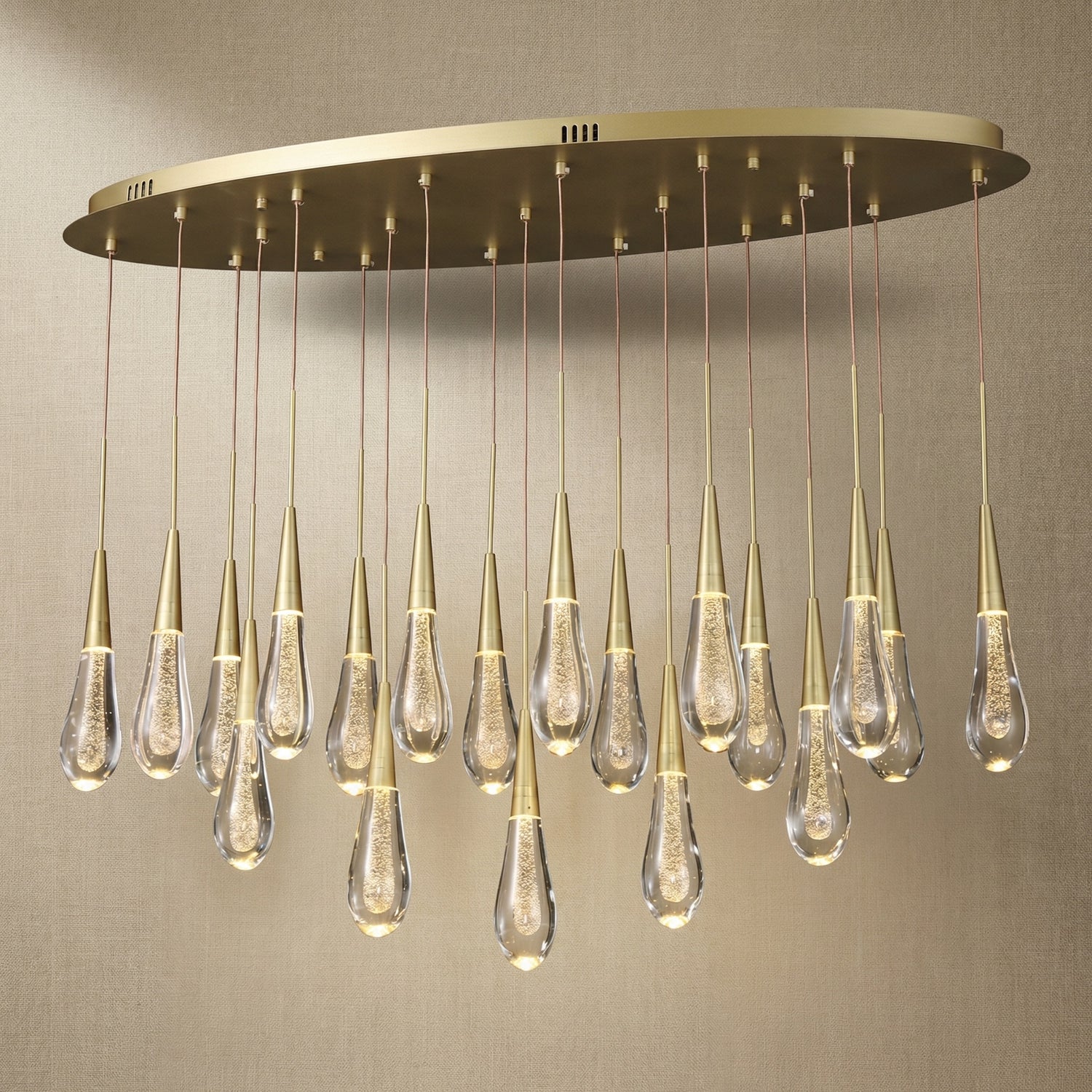 Yiosi Series Oval Glass Pendant Light 39" Style A - 39" Linear (L1000mm)