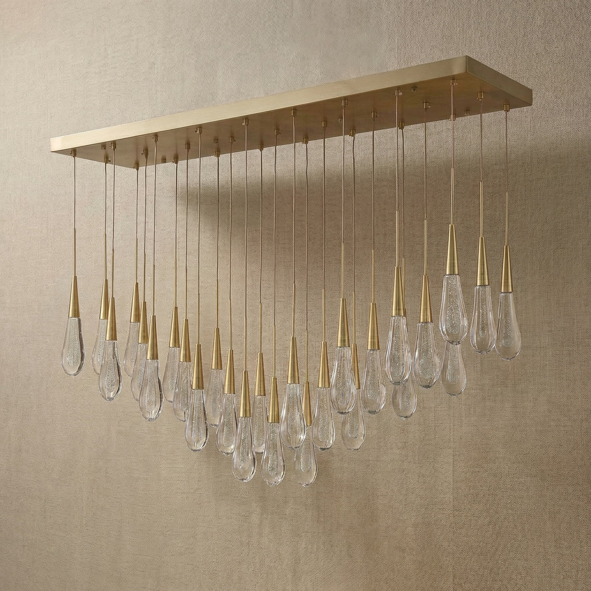 Yiosi Series Oval Glass Pendant Light 39" Style A - dark