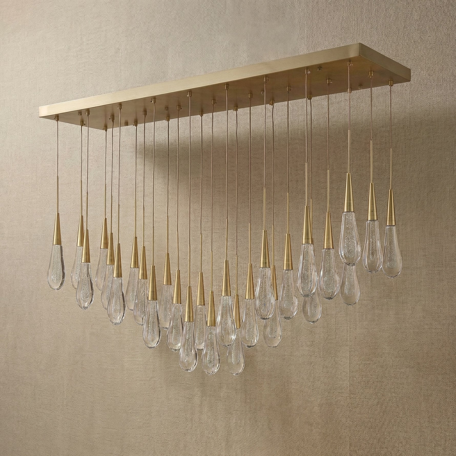 Yiosi Series Oval Glass Pendant Light 39" Style A - dark