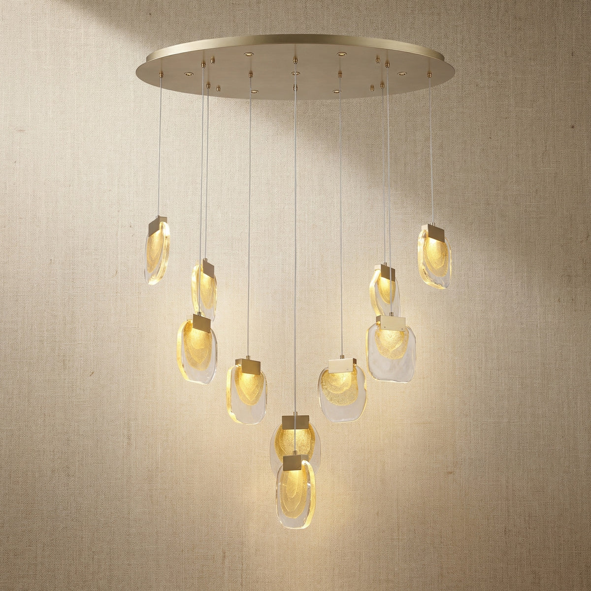 Yiosi Series Oval Glass Pendant Light 39" Style C - 39" Linear (L1000mm)