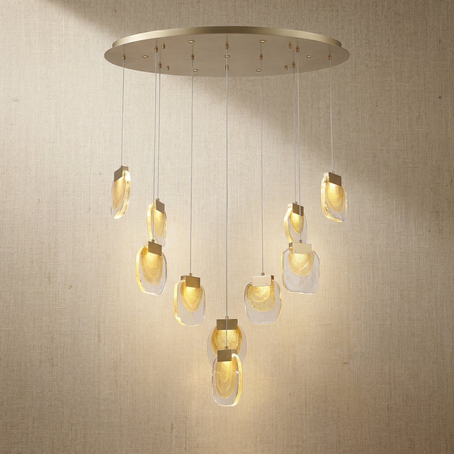 Yiosi Series Oval Glass Pendant Light 39" Style C - 39" Linear (L1000mm)