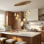 Yiosi Series Oval Glass Pendant Light 39" Style C - scene-2