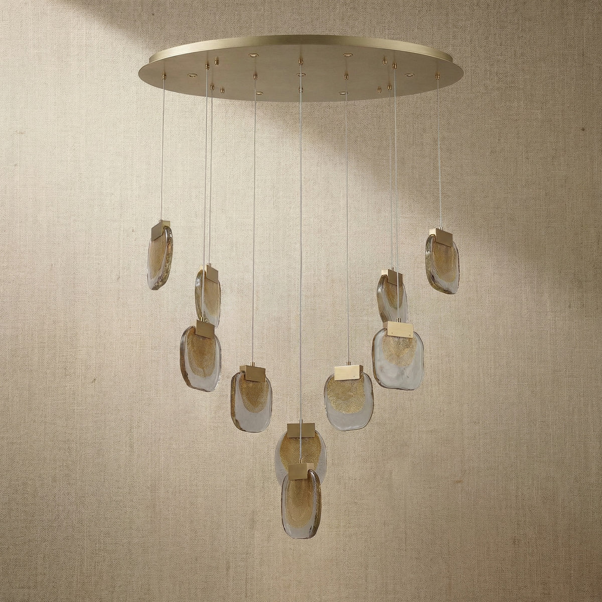 Yiosi Series Oval Glass Pendant Light 39" Style C - dark