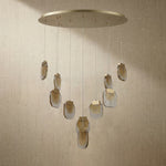 Yiosi Series Oval Glass Pendant Light 39" Style C - dark