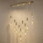 Yiosi Series Oval Glass Pendant Light 39" Style D - Mirror finish champagne gold Oval A