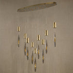 Yiosi Series Oval Glass Pendant Light 39" Style D - dark