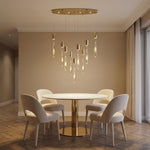 Yiosi Series Oval Glass Pendant Light 39" Style D - scene-1