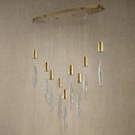 Yiosi Series Oval Glass Pendant Light 39" Style D - dark