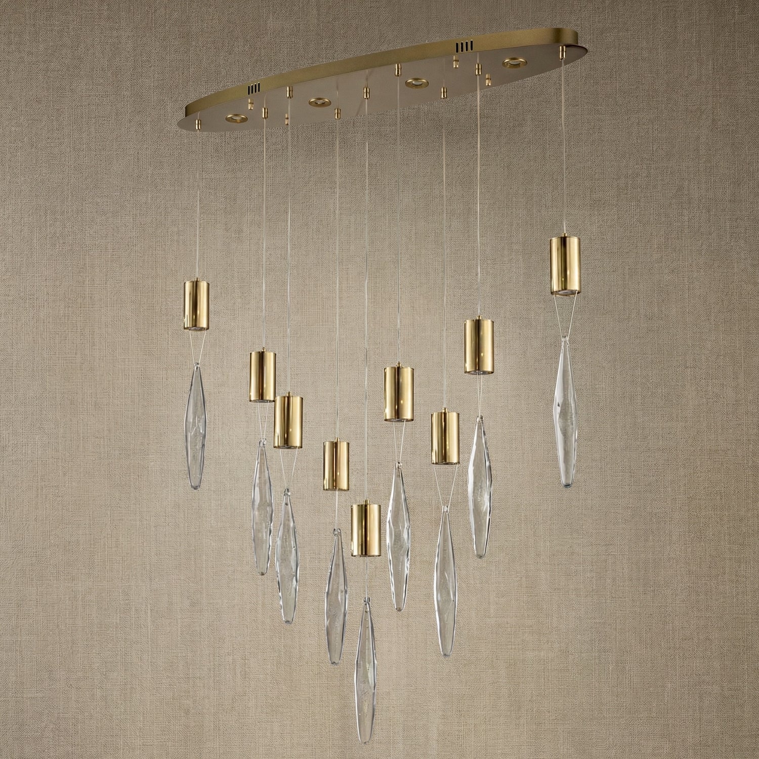 Yiosi Series Oval Glass Pendant Light 39" Style D - dark