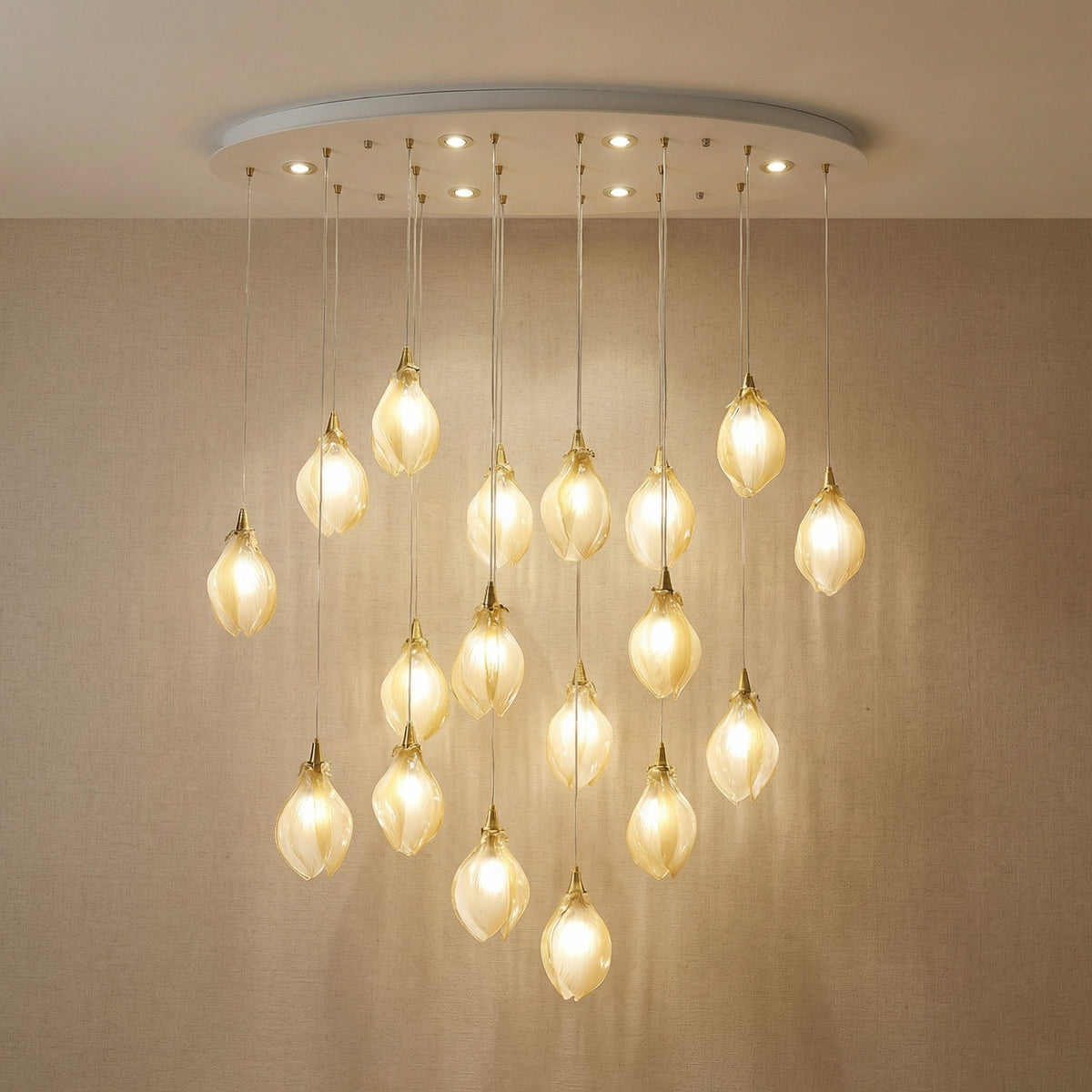 Yiosi Series Oval Glass Pendant Light 39" Style E - 39" Linear (L1000mm)