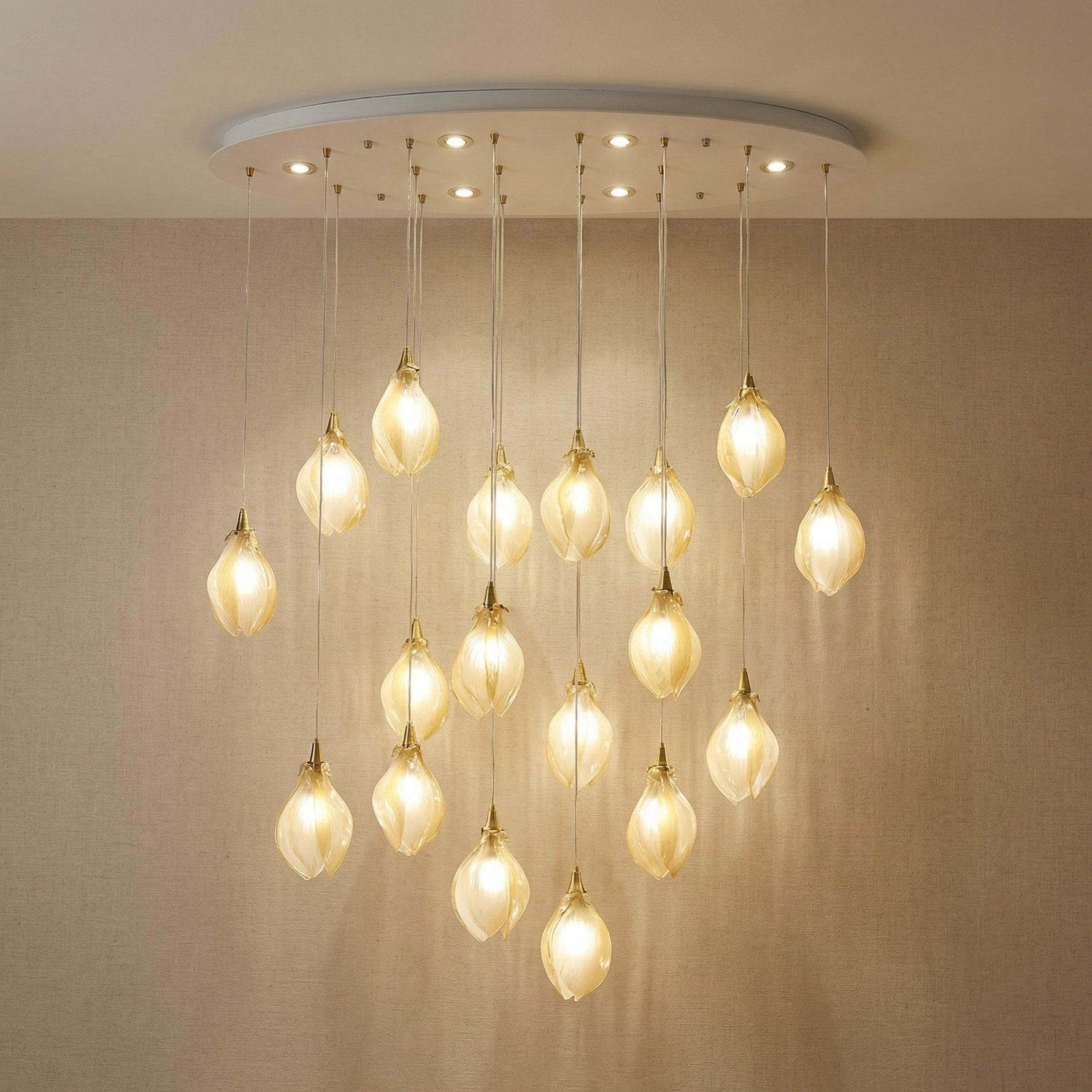 Yiosi Series Oval Glass Pendant Light 39" Style E - 39" Linear (L1000mm)