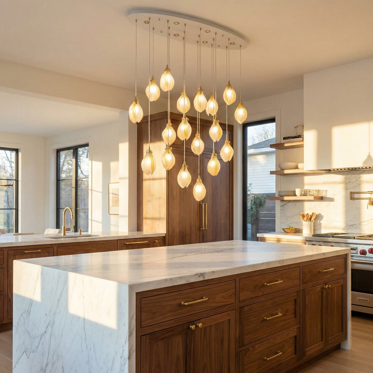 Yiosi Series Oval Glass Pendant Light 39" Style E - scene-2