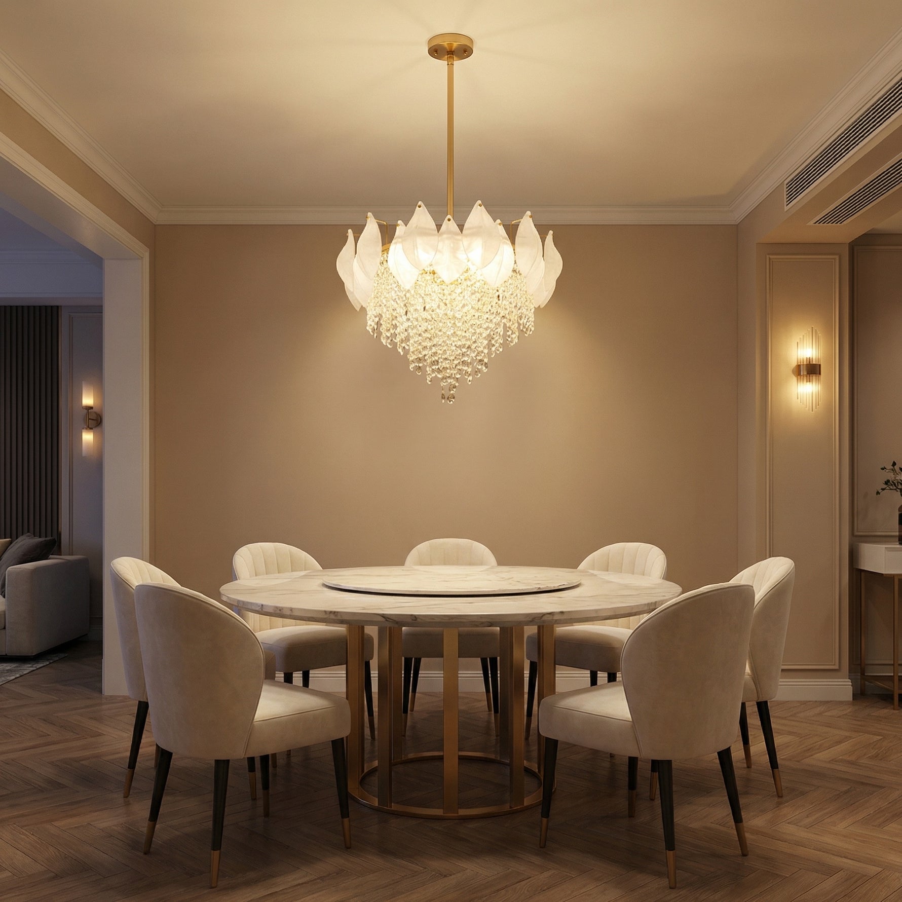 Yiosi Series Oval Glass Pendant Light 39" Style E - scene-1