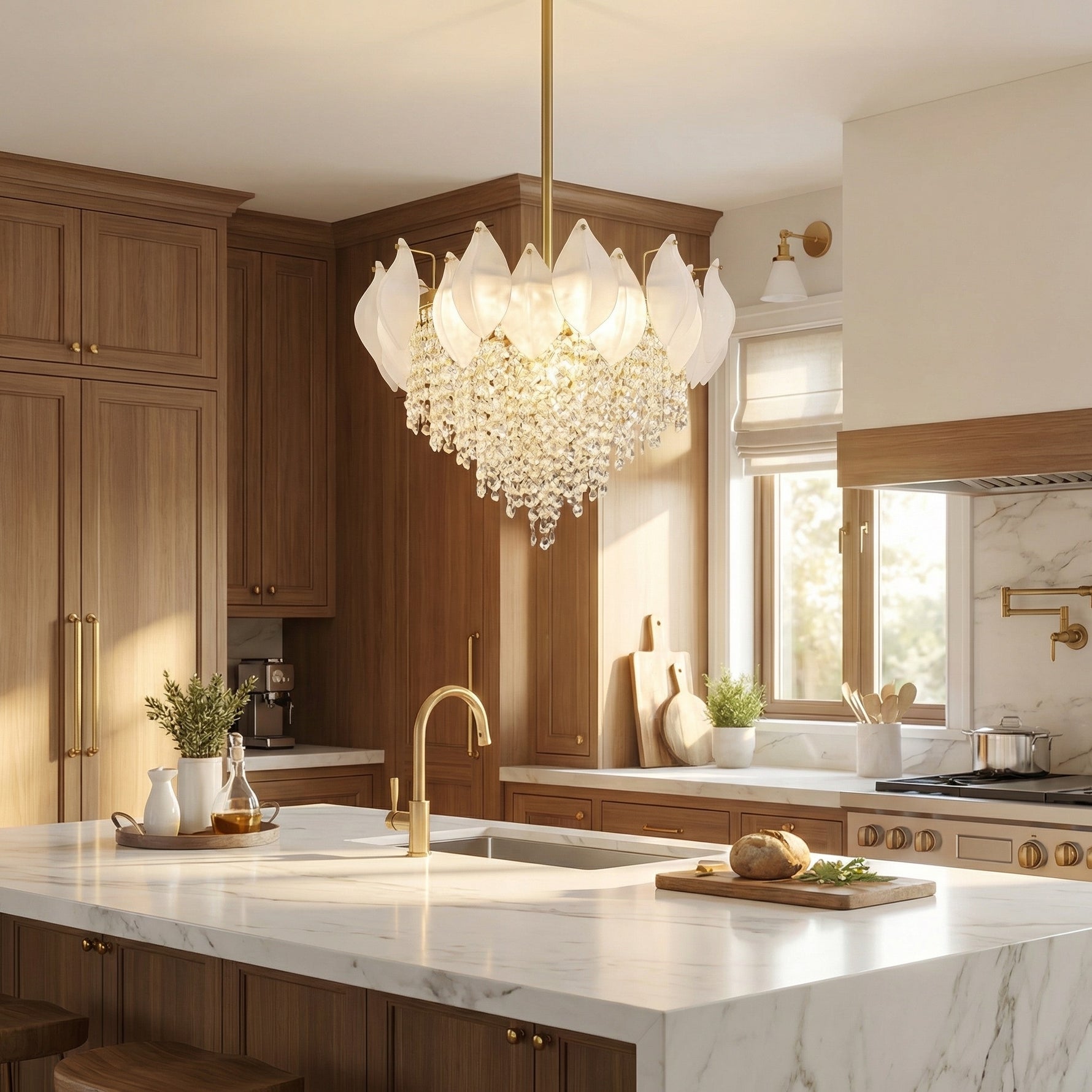 Yiosi Series Oval Glass Pendant Light 39" Style E - scene-2