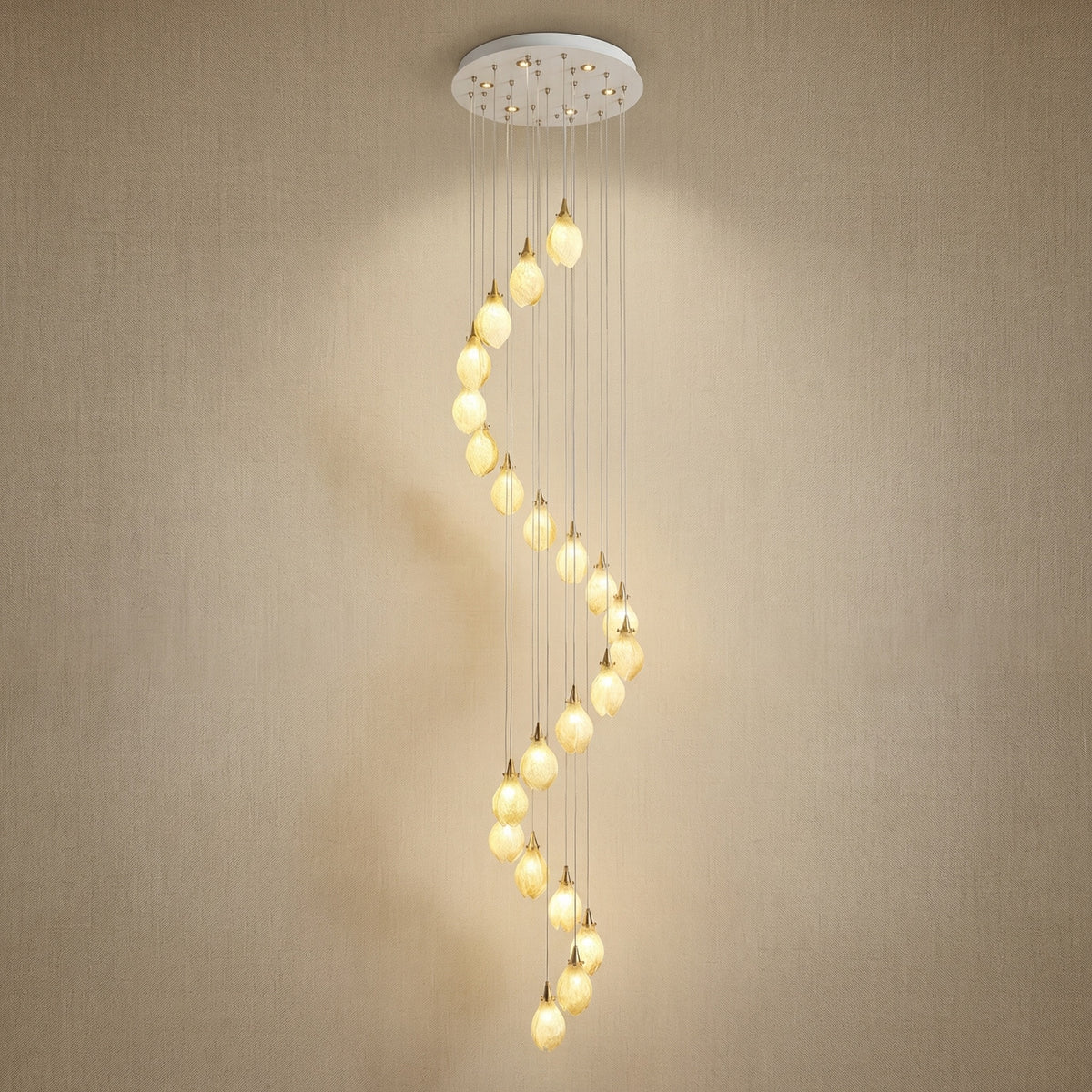 Yiosi Series Oval Glass Pendant Light 39" Style E - 24" (Dia 600mm) Style B
