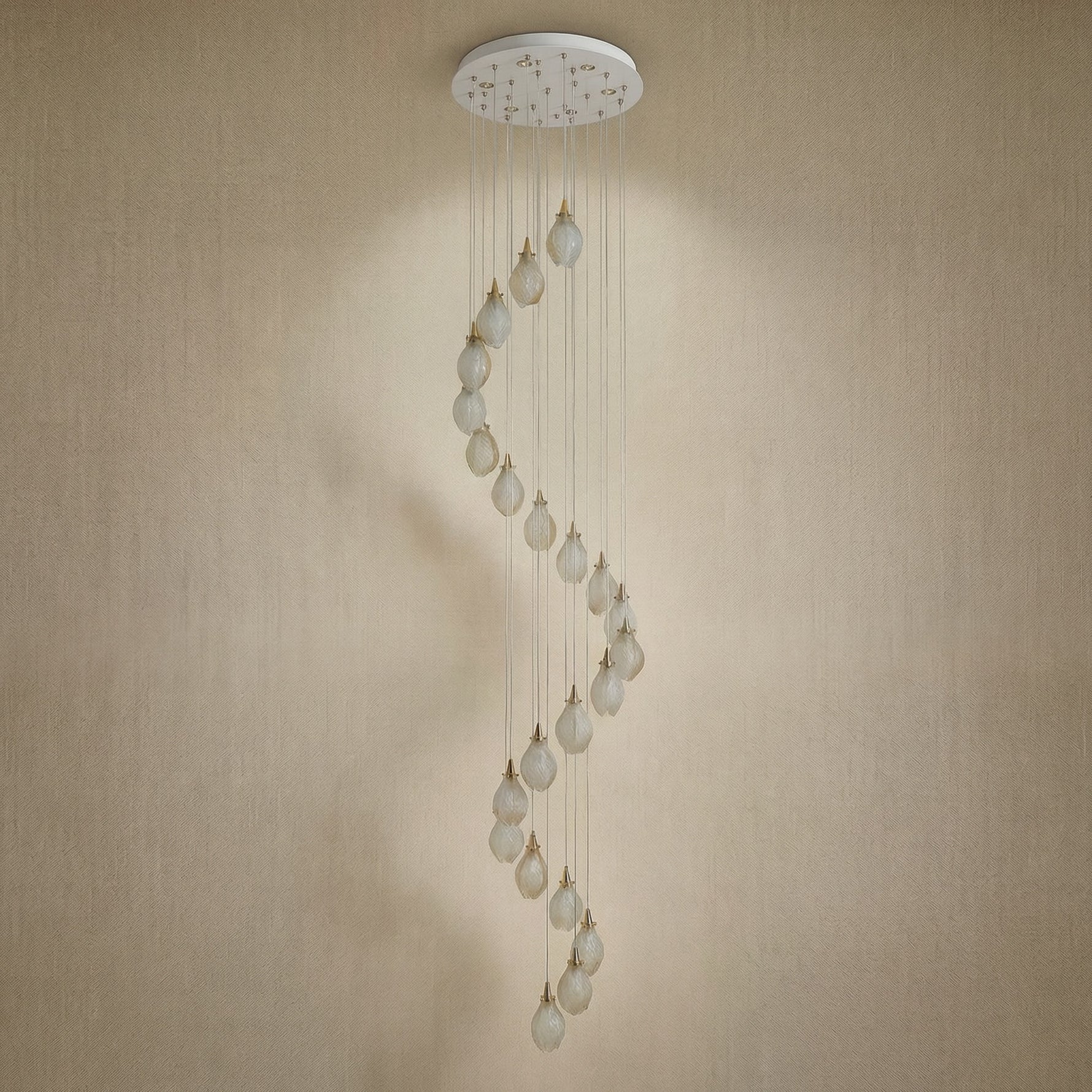 Yiosi Series Oval Glass Pendant Light 39" Style E - dark