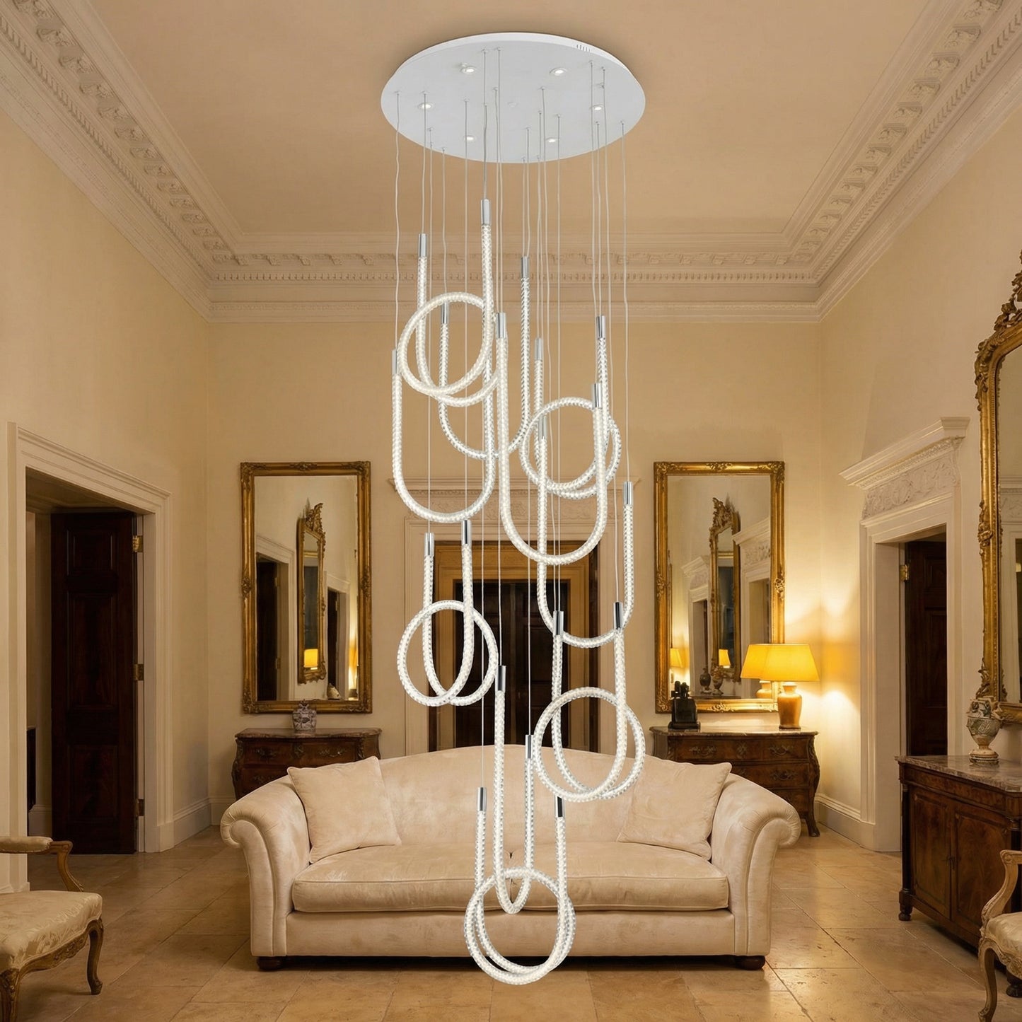 Yiosi Star Shine Cascading Glass Pendant Light 31" - scene-1