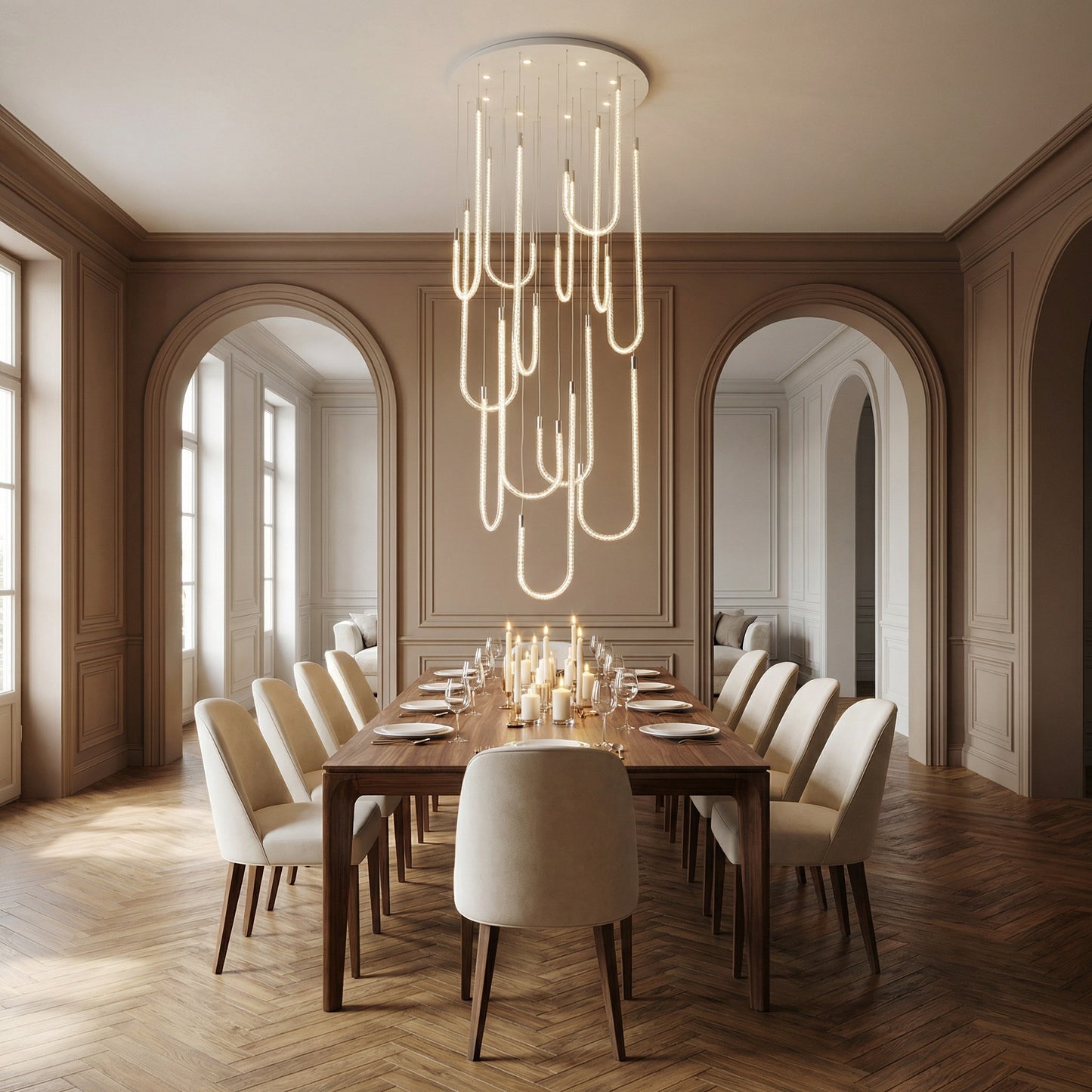 Yiosi Star Shine Cascading Glass Pendant Light 39" - scene-2