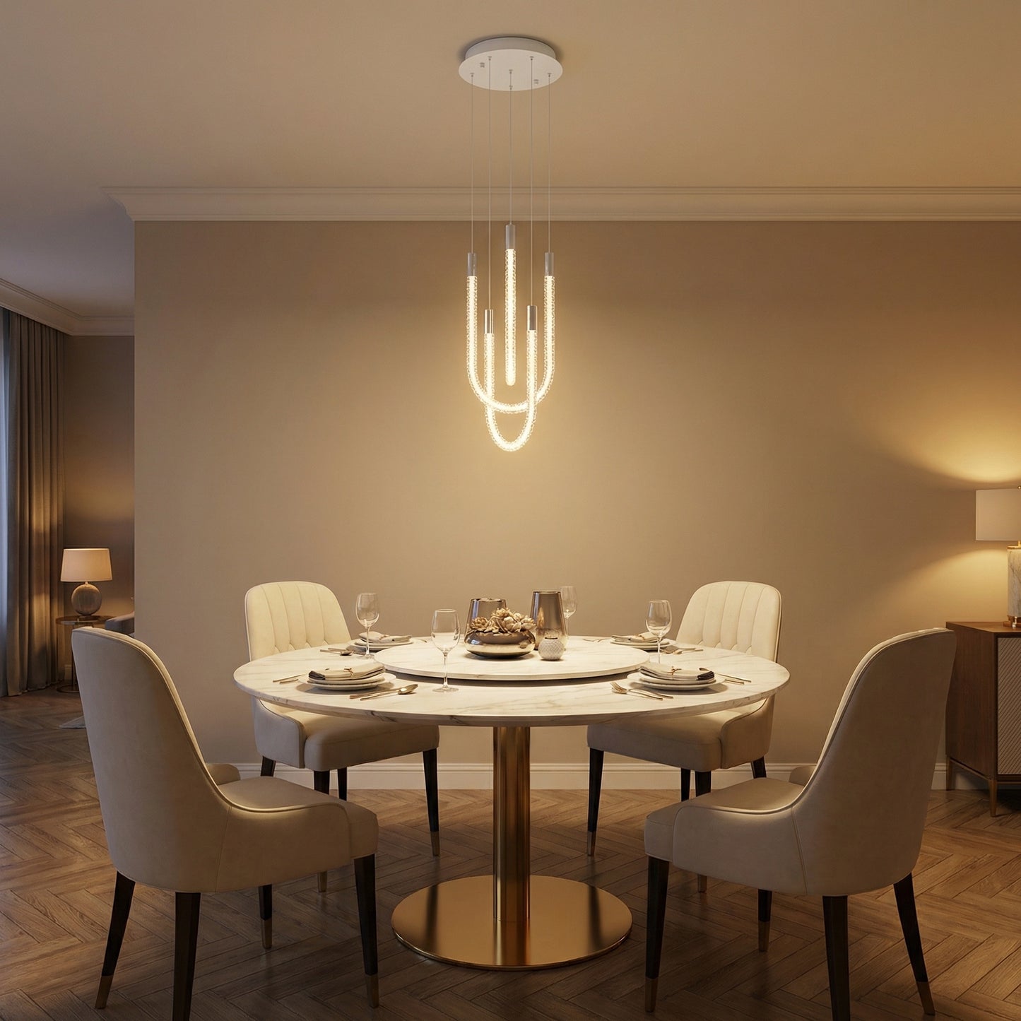 Yiosi Star Shine Cluster Glass Pendant Light 47" - scene-1