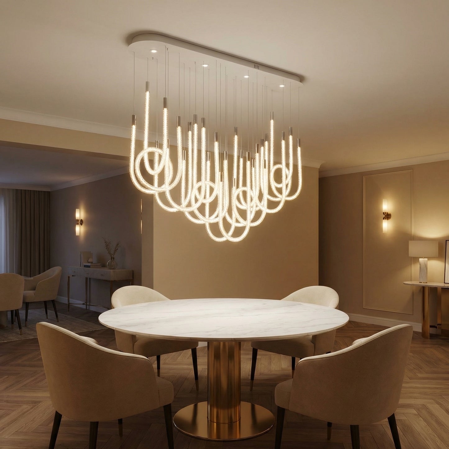 Yiosi Star Shine Cluster Glass Pendant Light 63" - scene-1