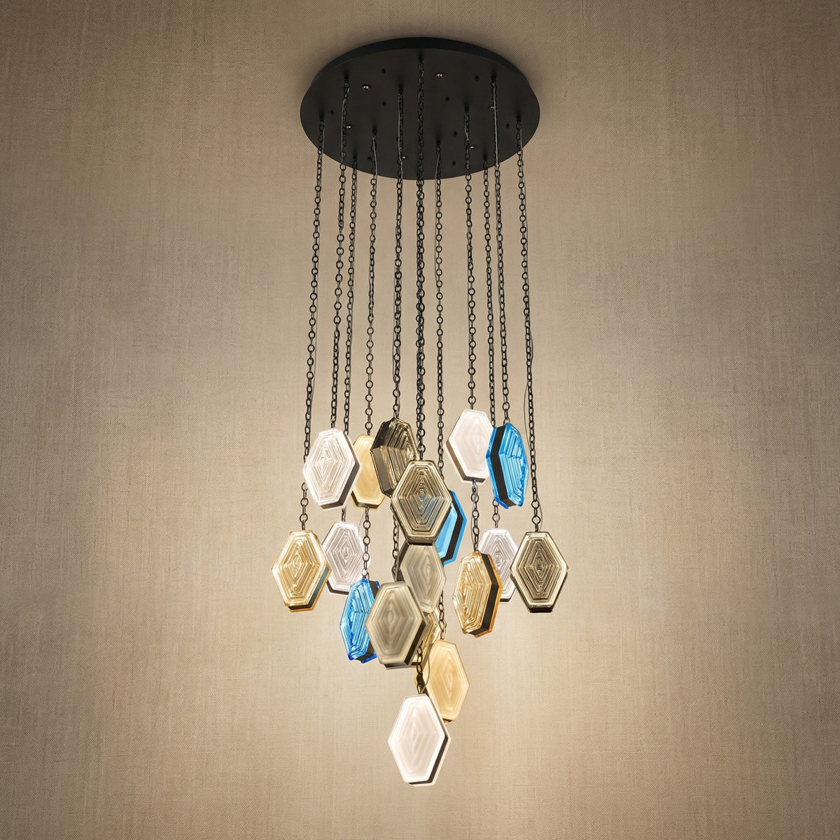 Yiosi Starlink Cascading Glass Pendant Light - 31" (Dia 800mm)