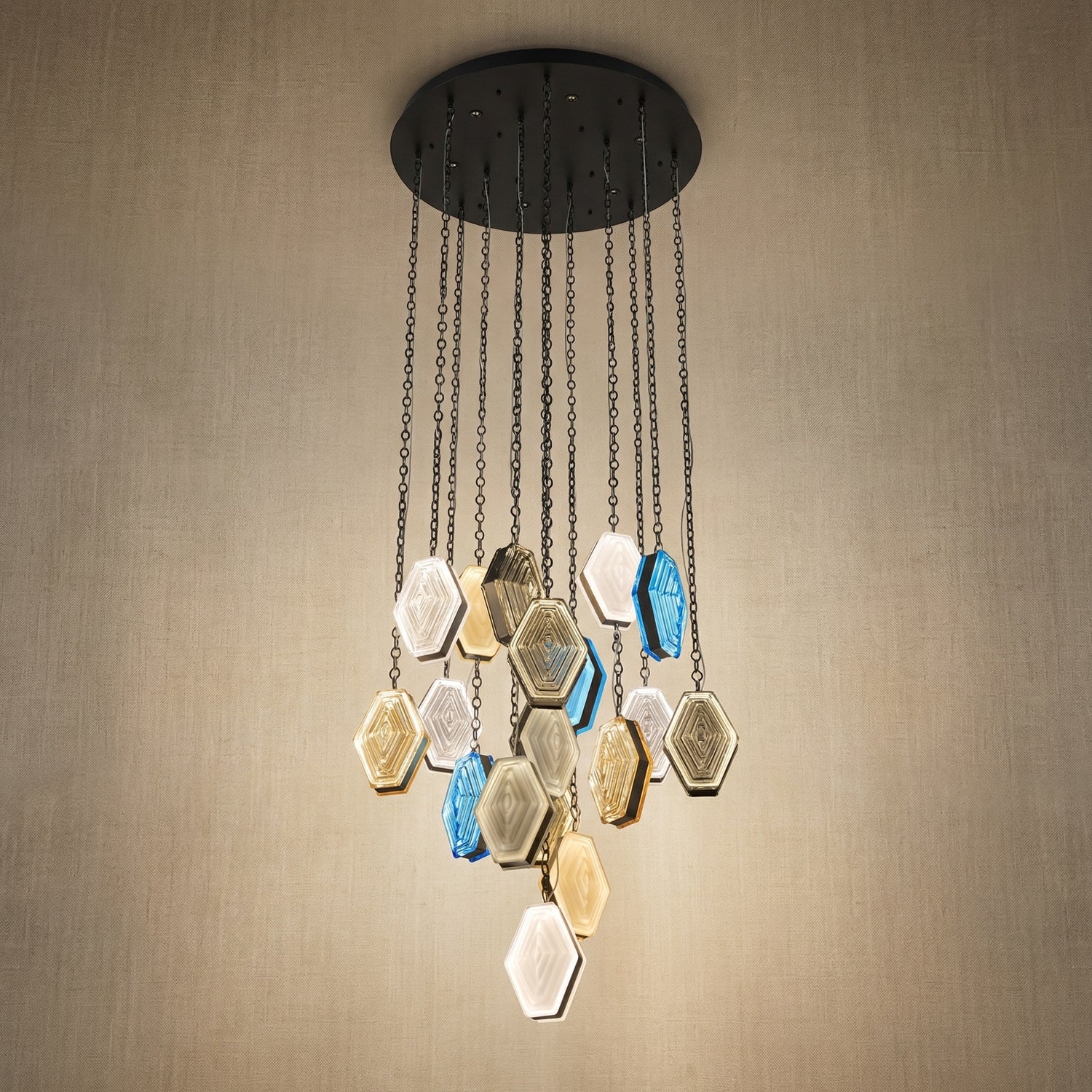 Yiosi Starlink Cascading Glass Pendant Light - 31" (Dia 800mm)