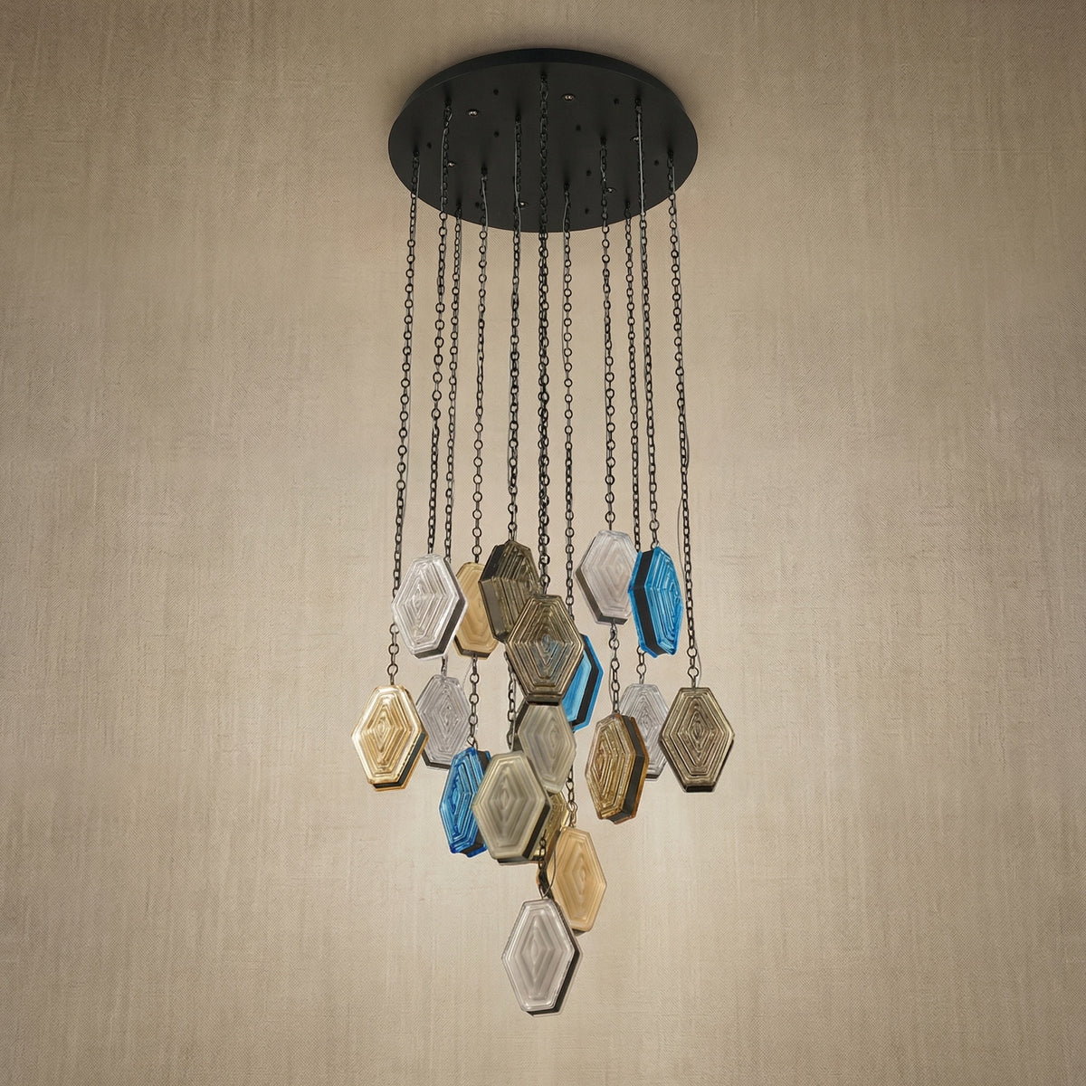 Yiosi Starlink Cascading Glass Pendant Light - dark