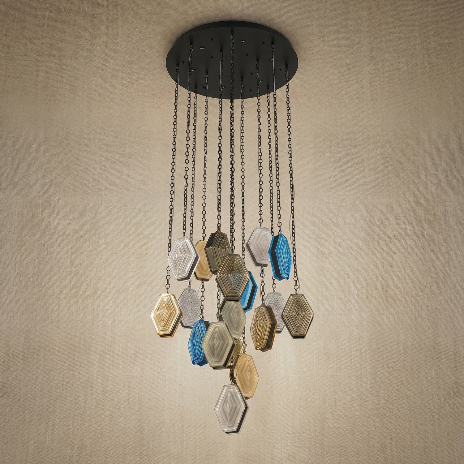 Cascading Chandelier in a foyer
