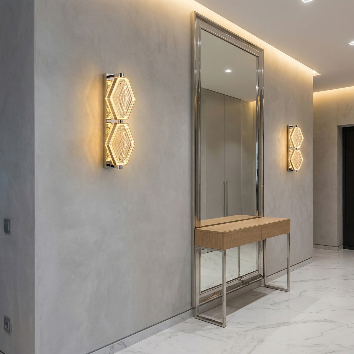 Yiosi Starlink Double Clear Glass Wall Sconce - scene-1